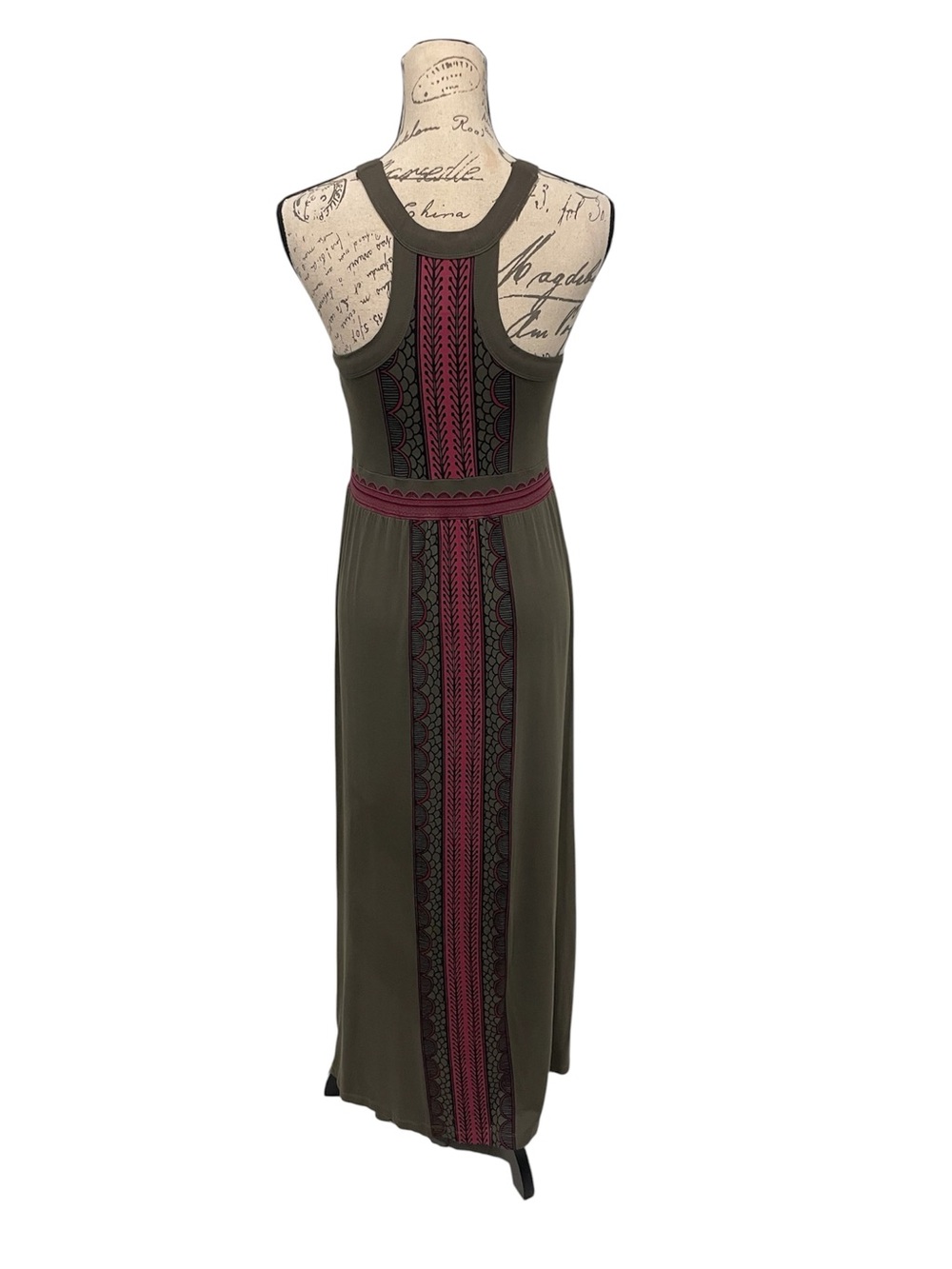 Athleta Olive Green Maxi Dress with Pink Accent - Picture 9 of 14